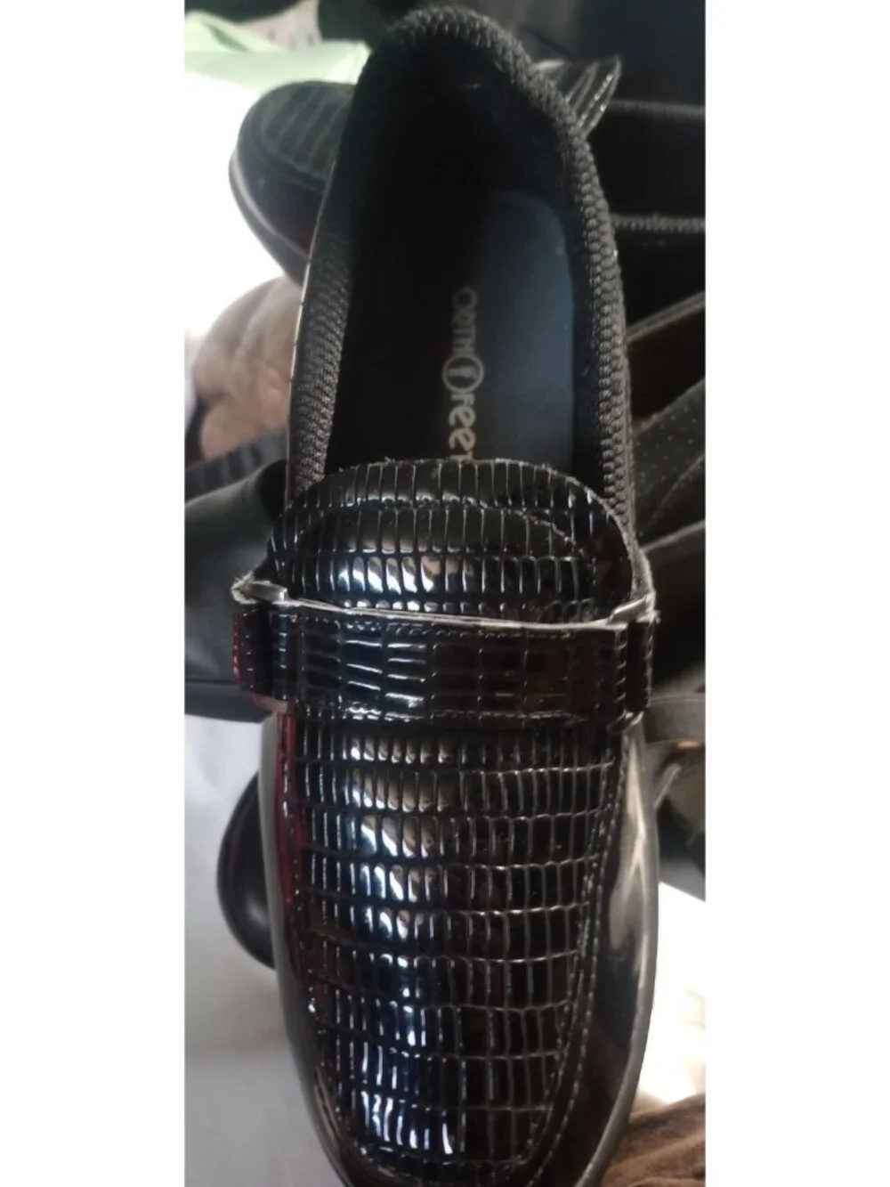ORTHOFEET 819 CHELSEA CROC Black Women’s Size 11 D Patent Leather Shoes